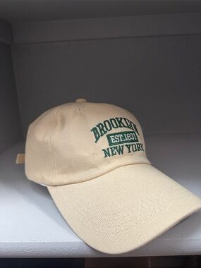 Beige 'Brooklyn New York' Embroidered Baseball Cap